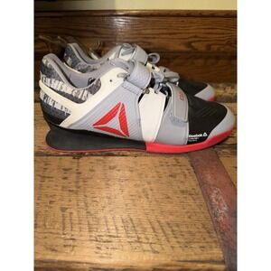 Reebok Legacy Lifter Weightlifting Shoes White Grey Red Men's US 9.5 CN1000